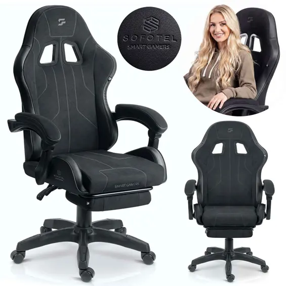 Sofotel Lokar 242600 gaming stolac s naslonom za noge – crni
