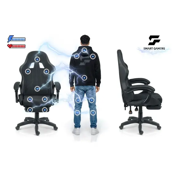 Sofotel Lokar 242600 gaming stolac s naslonom za noge – crni