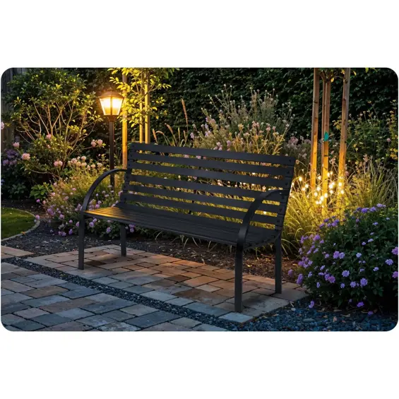 Sofotel Luca vrtna klupa s naslonom 117,5 cm crna