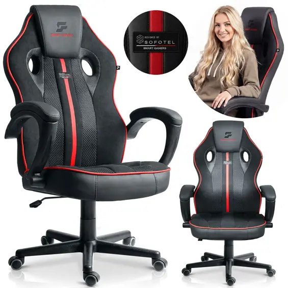 Sofotel Master 242701 gaming stolica s funkcijom ljuljanja – crveno-crna