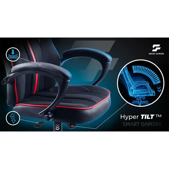 Sofotel Master 242701 gaming stolica s funkcijom ljuljanja – crveno-crna