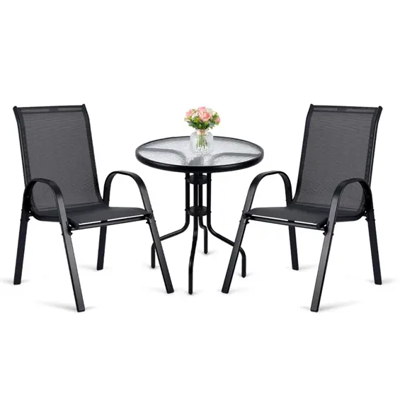 Sofotel SO-981 vrtna garnitura stol i 2 stolice crna
