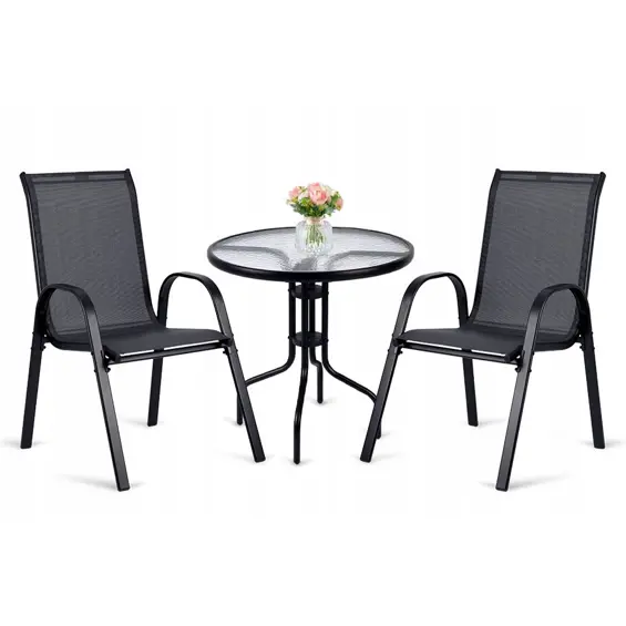 Sofotel SO-981 vrtna garnitura stol i 2 stolice crna
