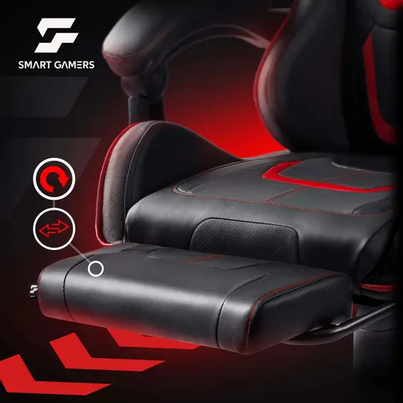 Sofotel Specter 242901 gaming stolac s naslonom za noge – crveno-crni