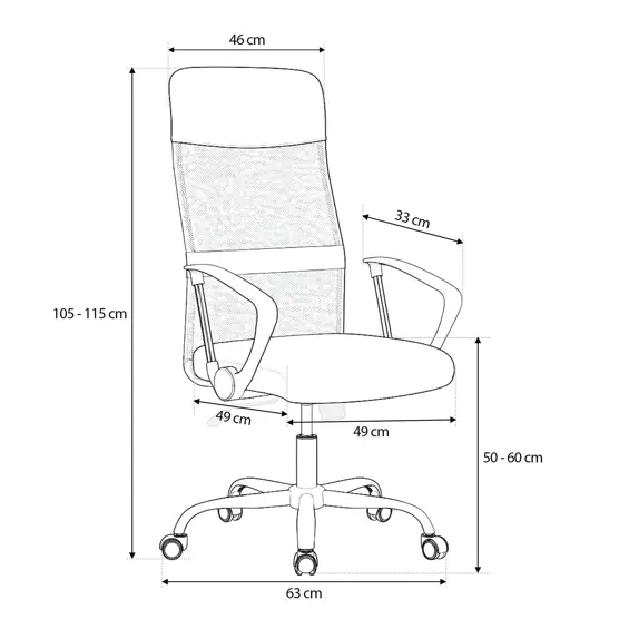 Sofotel Tamar 2465 ergonomska uredska stolica od mikromreže – crna