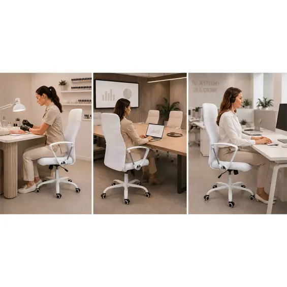 Sofotel Tamar 2468 ergonomska uredska stolica od mikromreže – bijela