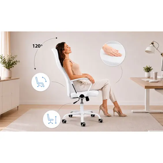 Sofotel Tamar 2468 ergonomska uredska stolica od mikromreže – bijela