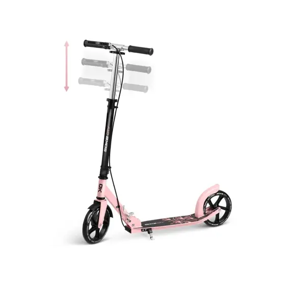 Soke City romobil crno-ružičasti – lagani gradski romobil za djecu i mlade