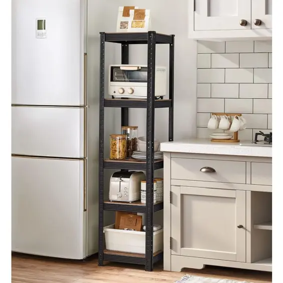 SONGMICS E0011411 – 5-policna vintage stalak za knjige i odlaganje