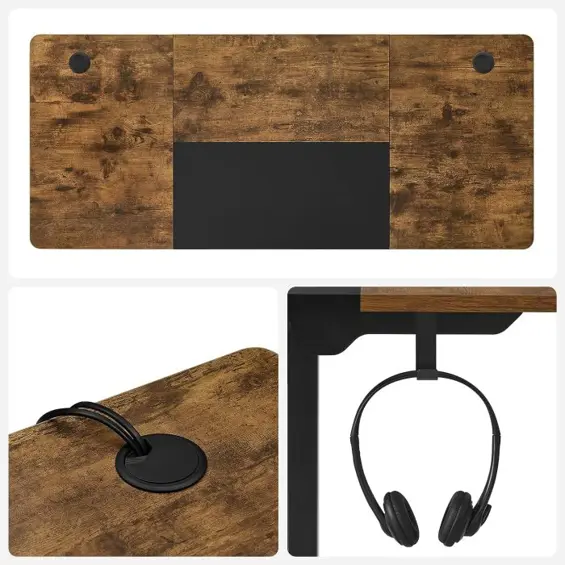 SONGMICS električni Sit/Stand stol s okvirom crna rustikalna (model LSD016X01)