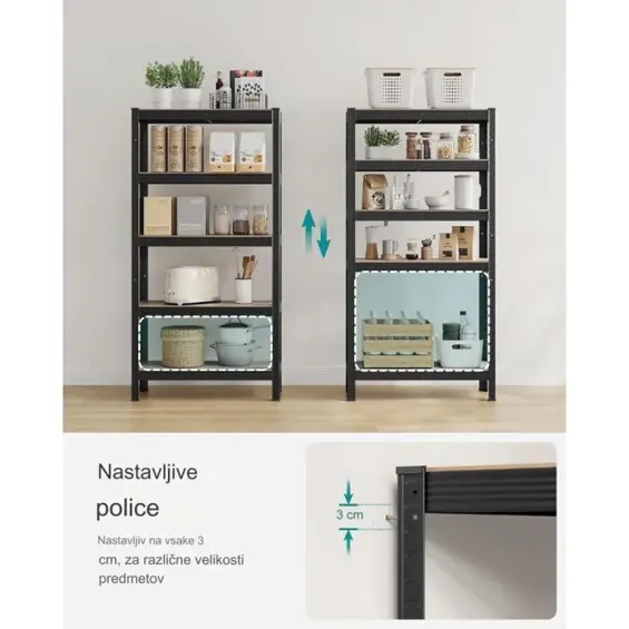 Songmics GLR030B11 – 5-slojni metalni regal