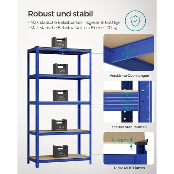 Songmics GLR050Q01 – 5-slojni metalni regal