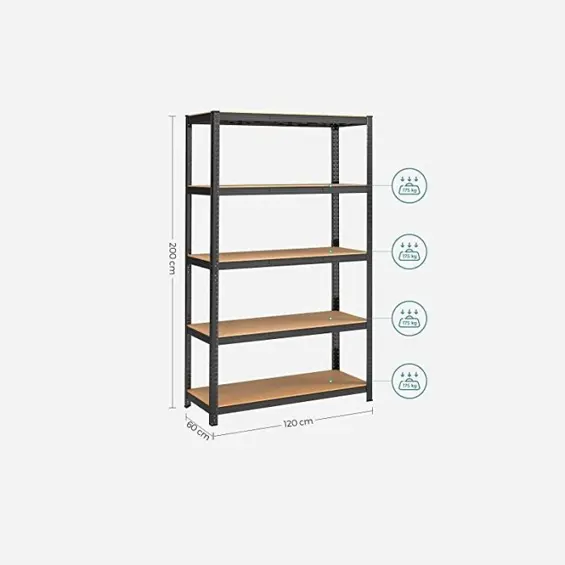 SONGMICS GLR060B01 – 5-slojni metalni regal