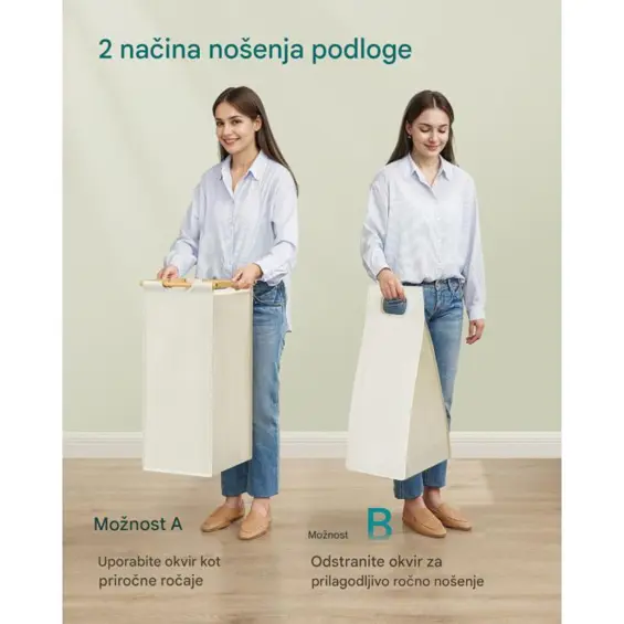 SONGMICS RLH100W01 – Bambusni koš za rublje