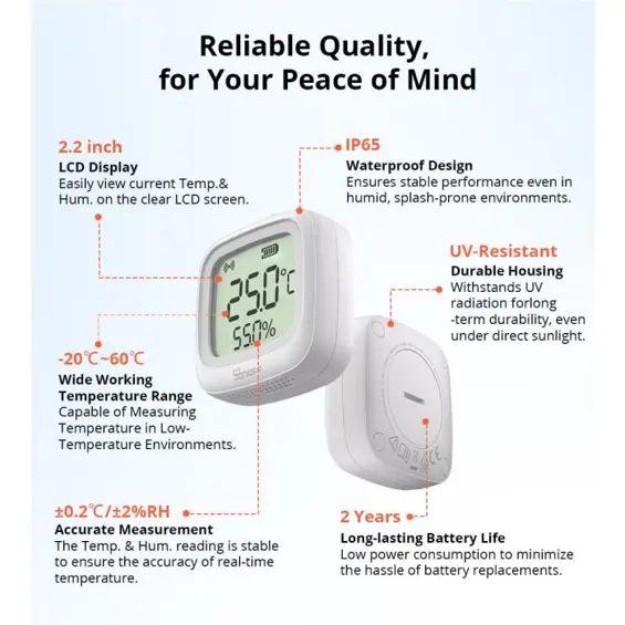 SONOFF SNZB-02WD – ZigBee 3.0 senzor temperature i vlage s LCD zaslonom