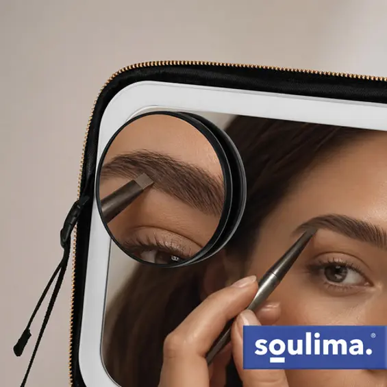SOULIMA XL kozmetički kofer s LED ogledalom i organizatorom za šminku
