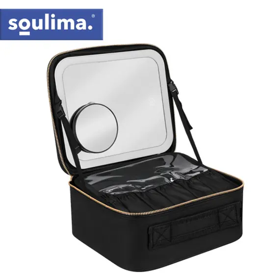 SOULIMA XL kozmetički kofer s LED ogledalom i organizatorom za šminku