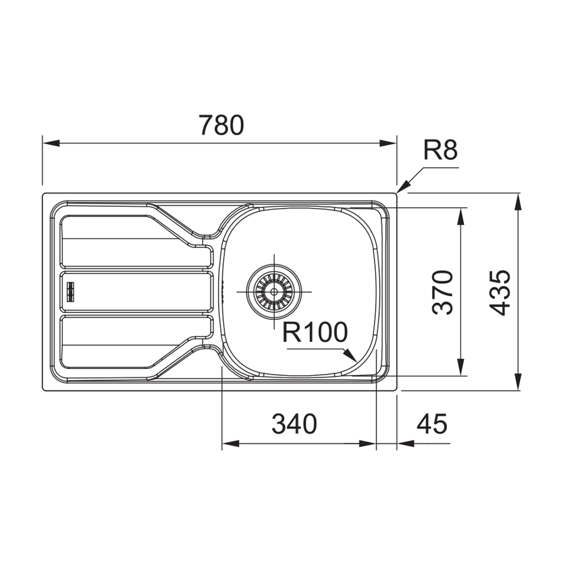 Sudoper Franke Flash FLN 611-78 inox 101.0708.161