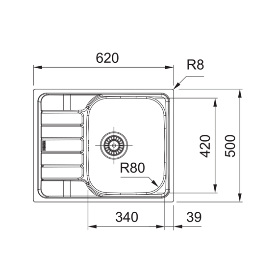 Sudoper Franke Spark SKN 611-62 mat inox 101.0717.455