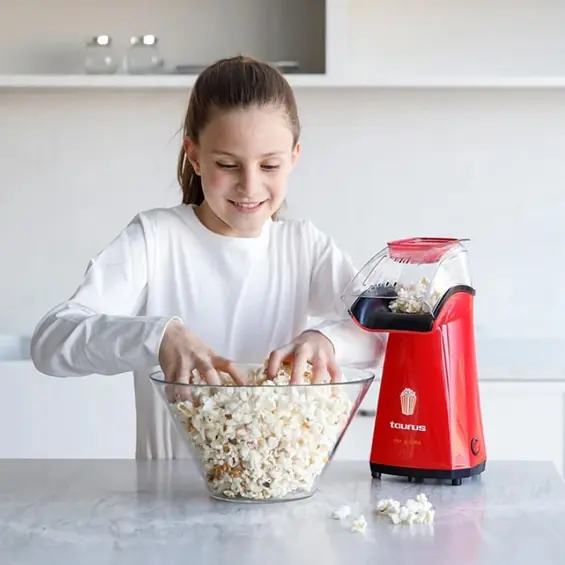 Taurus Pop'N'Corn 968375000 – Aparat za kokice 1100 W, priprema bez ulja, crveni