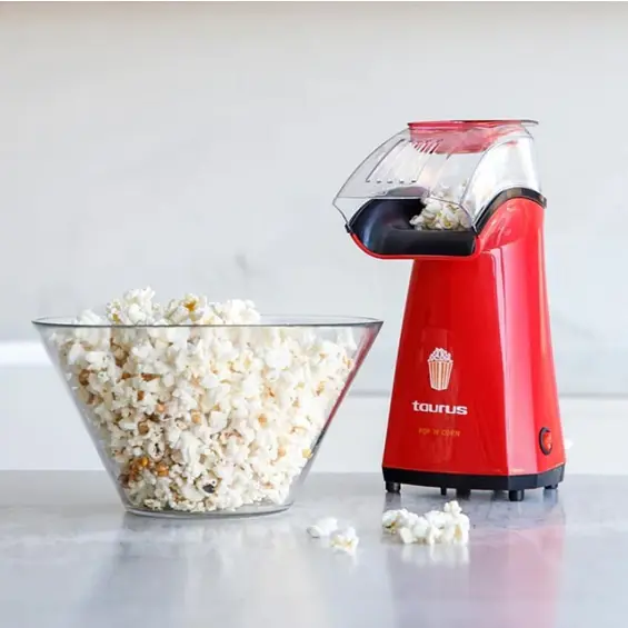 Taurus Pop'N'Corn 968375000 – Aparat za kokice 1100 W, priprema bez ulja, crveni