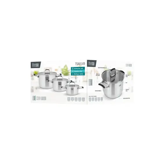 TEESA COOK PRIME set posuda 6 komada – kvalitetne i izdržljive posude za kuhinju