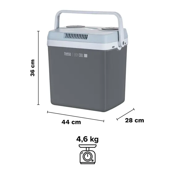TEESA EASY COOL A25 TSA5001.1 električni prijenosni hladnjak 25 L – 12 V / 230 V, hlađenje i grijanje do 65 °C
