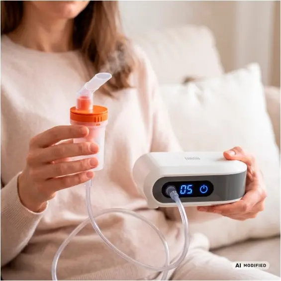 TEESA TSA0301 – Kompresorski inhalator i nebulizator za djecu i odrasle, USB-C, spremnik 8 ml, timer