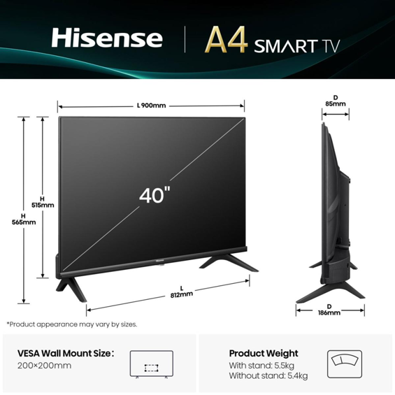 Televizor Hisense 40A4Q FHD VidaaOS