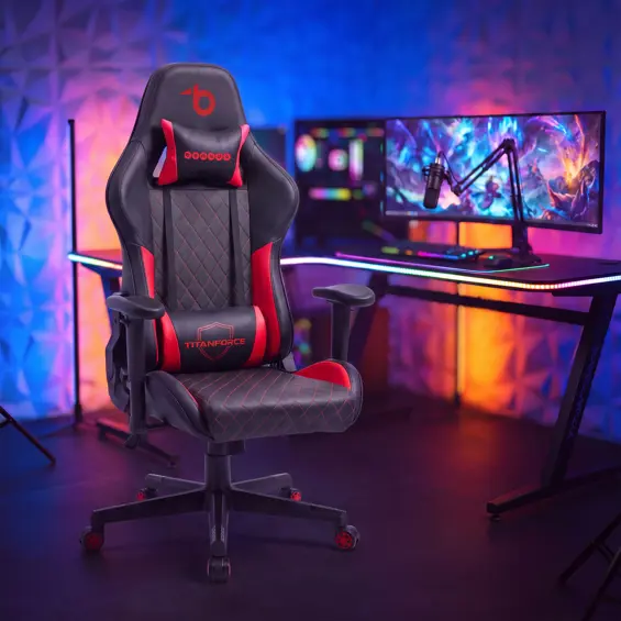 TitanForce gaming stolica s jastucima crno-crvena