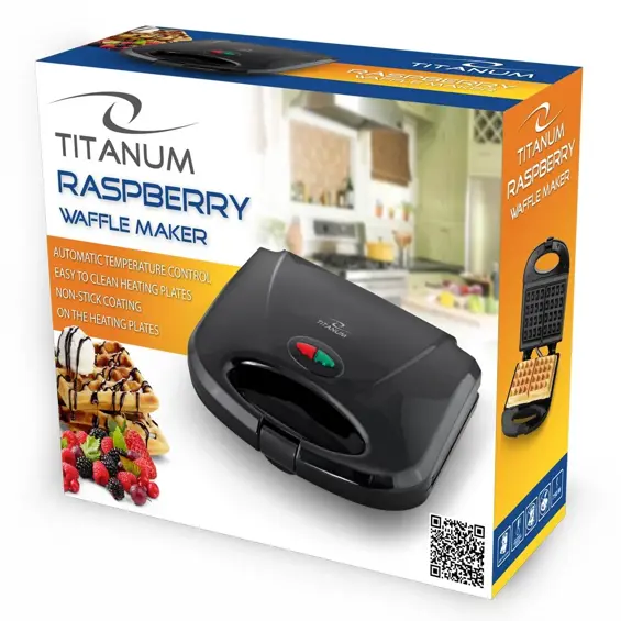 Titanum Raspberry TKT003 aparat za vafle 750 W – za 2 vafla, neprianjajuće ploče, automatska kontrola temperature