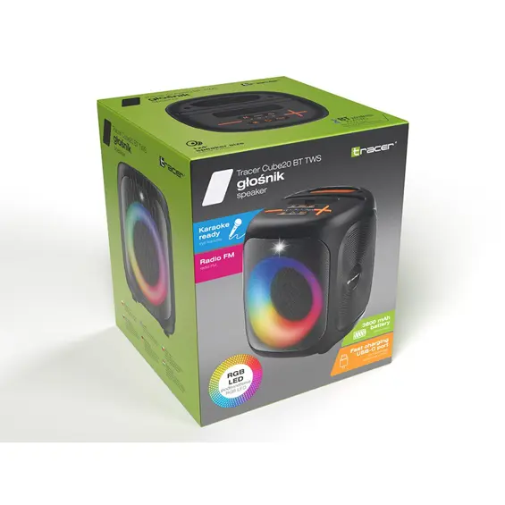 Tracer Cube20 BT TWS prijenosni Bluetooth zvučnik 20 W – crni