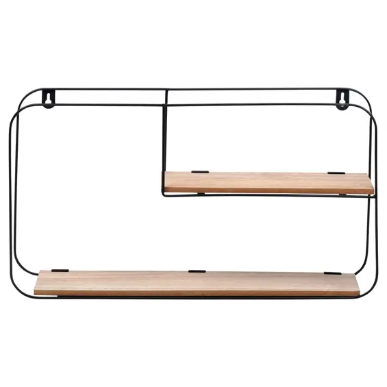Trends4You zidna polica u LOFT stilu – metal/MDF, 2 razine, 52 × 10,5 × 29 cm