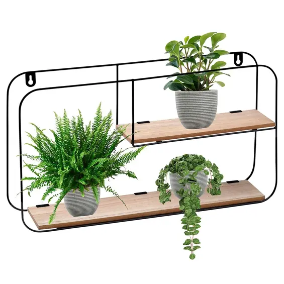 Trends4You zidna polica u LOFT stilu – metal/MDF, 2 razine, 52 × 10,5 × 29 cm