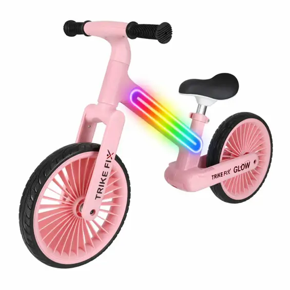 Trike Fix Glow KX2867_1 dječji bicikl bez pedala s RGB LED osvjetljenjem – rozi