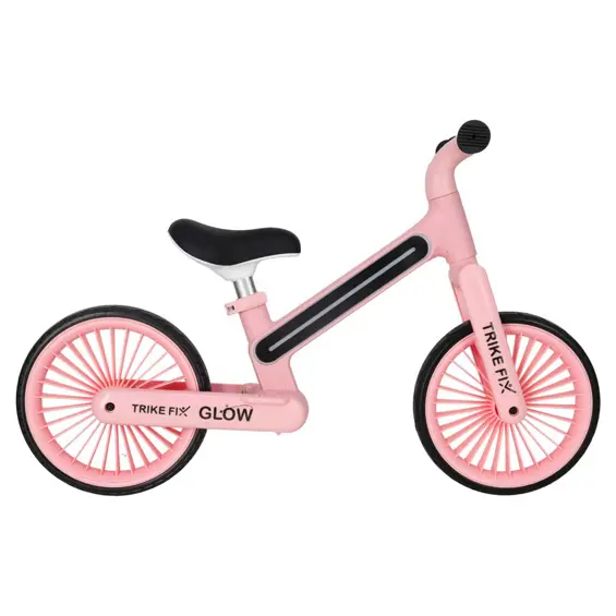 Trike Fix Glow KX2867_1 dječji bicikl bez pedala s RGB LED osvjetljenjem – rozi