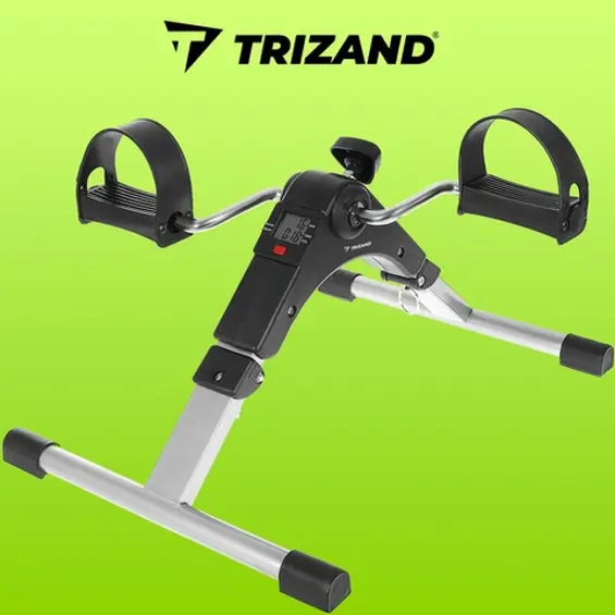 TRIZAND 2-u-1 mini sobni bicikl za vježbanje ruku i nogu – sklopivi rehabilitacijski pedalni trenažer s magnetnim otporom i LCD zaslonom