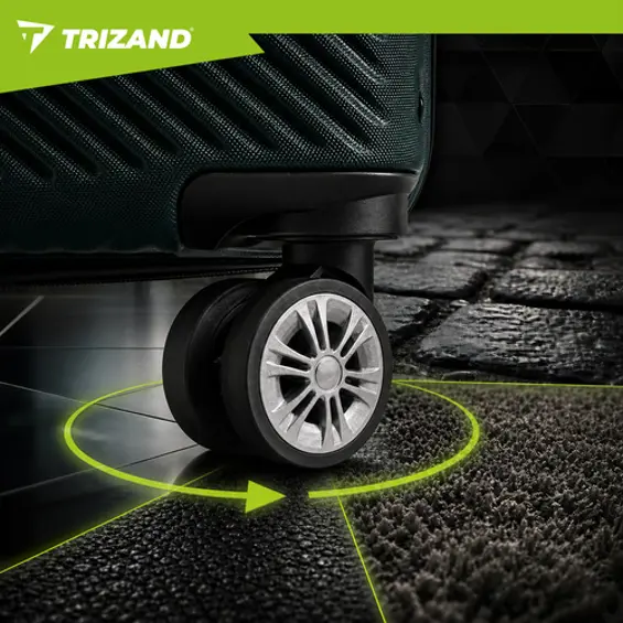 Trizand 3u1 set putnih kofera s kotačima – zeleni ABS koferi