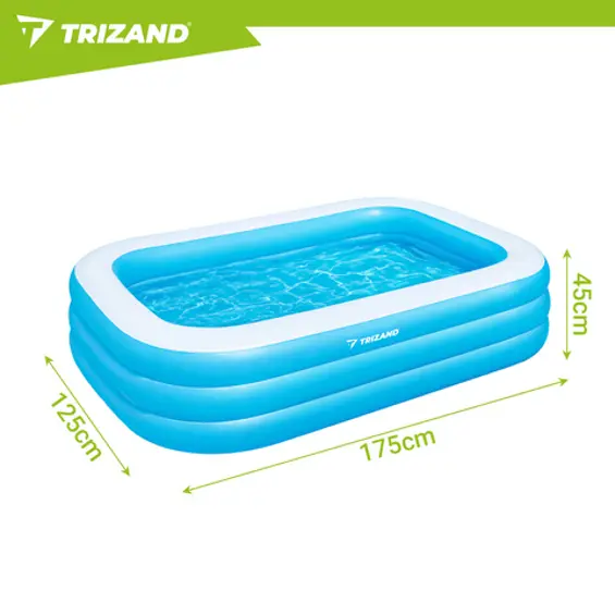 Trizand dječji napuhavajući bazen 185 x 130 x 50 cm – pravokutni obiteljski bazen, 350 L