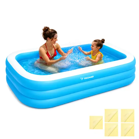 Trizand dječji napuhavajući bazen 185 x 130 x 50 cm – pravokutni obiteljski bazen, 350 L