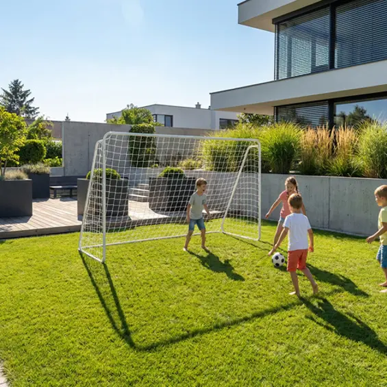 Trizand nogometni gol 213 × 150 × 90 cm – metalni vrtni gol s mrežom