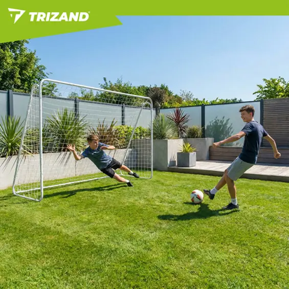 Trizand nogometni gol 213 × 150 × 90 cm – metalni vrtni gol s mrežom