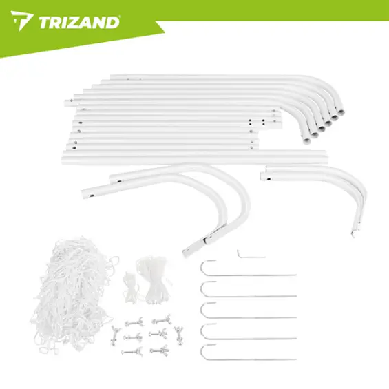 Trizand nogometni gol 213 × 150 × 90 cm – metalni vrtni gol s mrežom