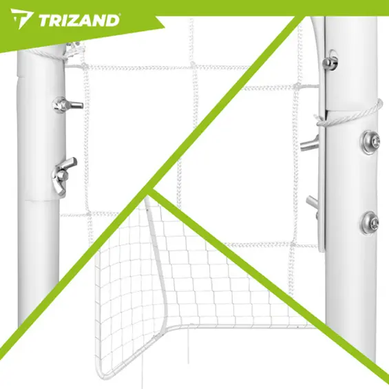 Trizand nogometni gol 213 × 150 × 90 cm – metalni vrtni gol s mrežom