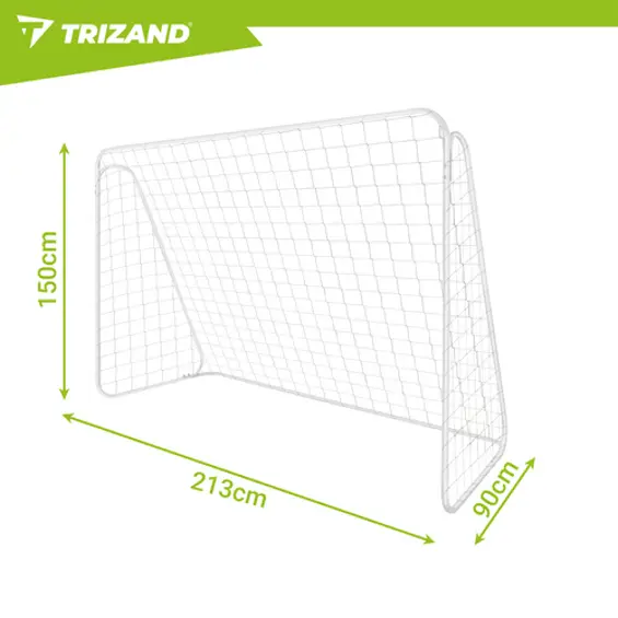 Trizand nogometni gol 213 × 150 × 90 cm – metalni vrtni gol s mrežom