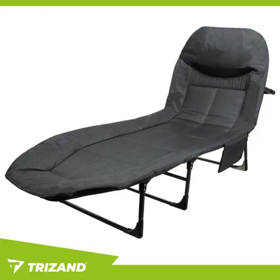 TRIZAND sklopivi kamp krevet s madracem i podesivim naslonom 200x65 cm