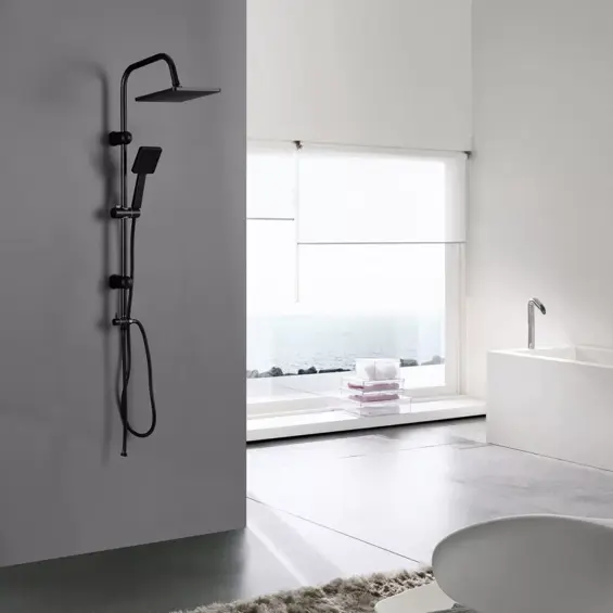 Tuš set sa slavinom Leziter Altar Black – crni tuš sustav modernog dizajna