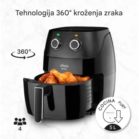 Ufesa Air Fryer Shadow – 5L, 1500 W