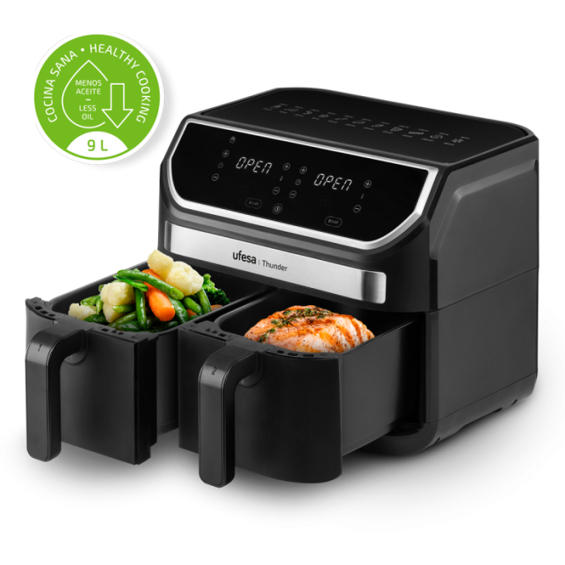 Ufesa Digitalna Zračna Friteza Thunder – 9L (2 posude), 1700 W