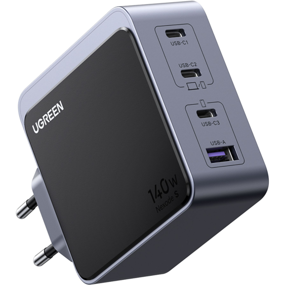 Ugreen Nexode 140W GaN Punjač – 3x USB-C + 1x USB-A, PD 3.1 Brzo Punjenje za Laptop & Mobitel